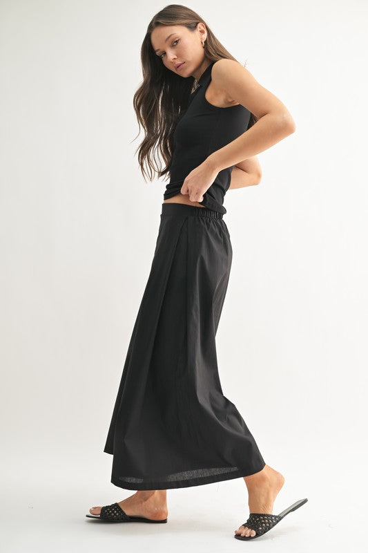 Stand Firm sleeveless polo top & wide-leg pants set