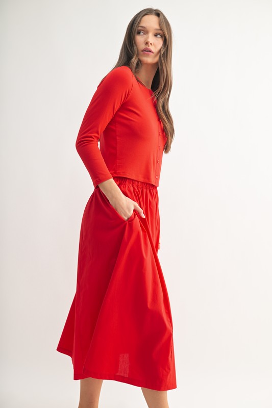 More Than Rubies midi skirt & cardigan set