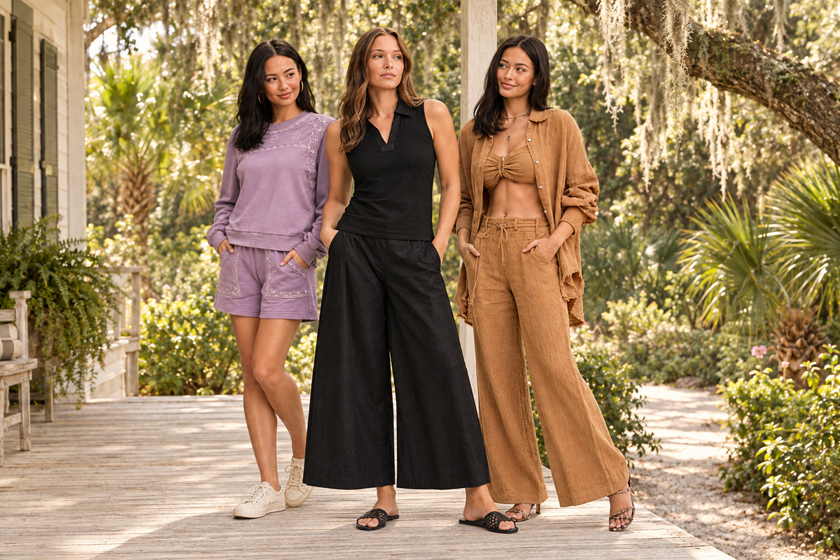 Old Florida homepage hero with the black outfit centered
